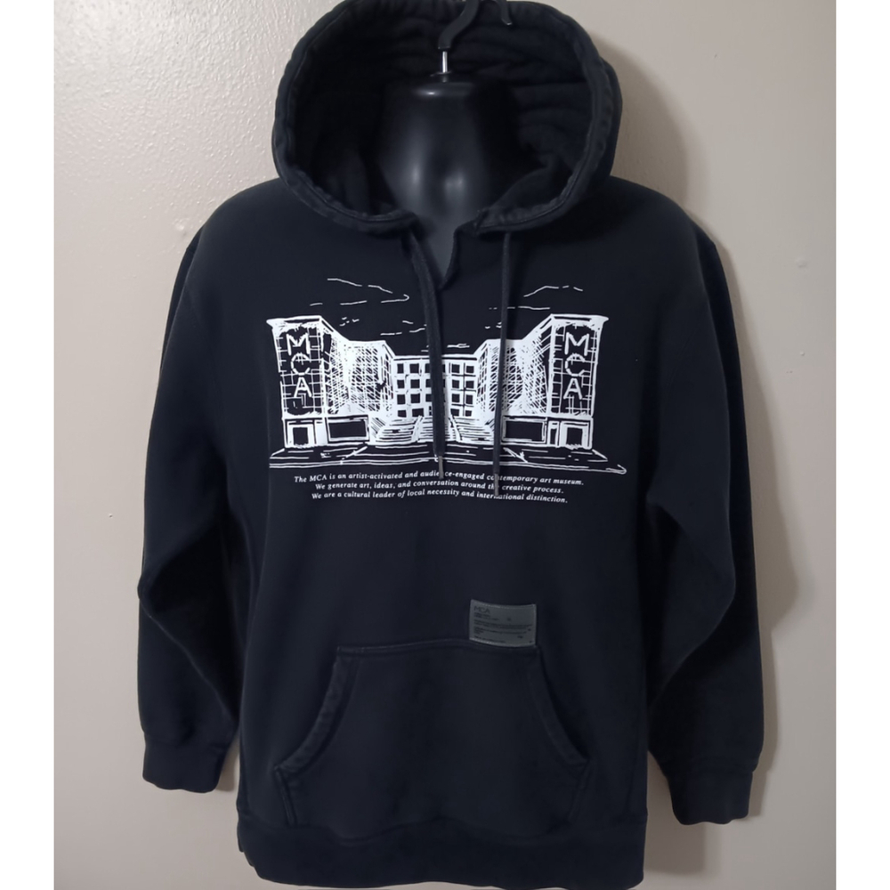 MCA Joshua Vides Men's Large Hoodie Contemporary Art Museum Black Heavyweight